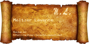 Meltzer Levente névjegykártya